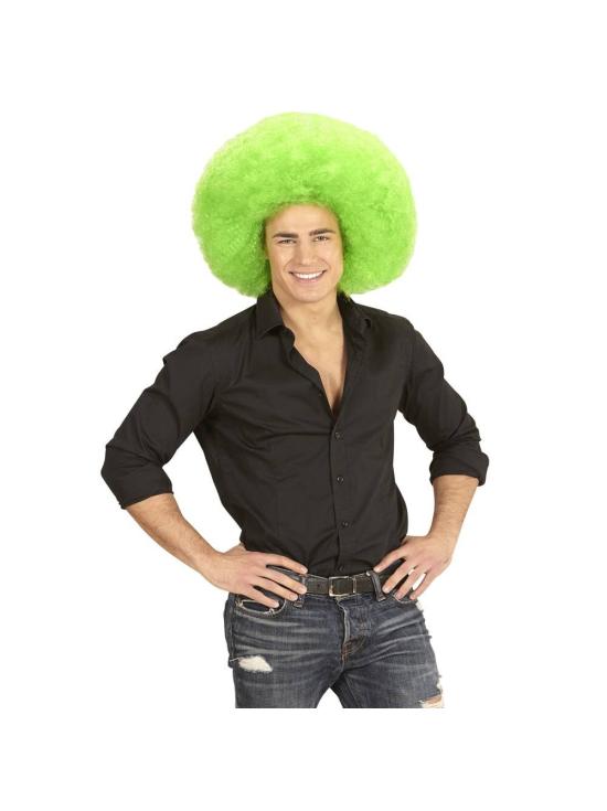 Peluca Afro Sobredimensionada color Verde .
