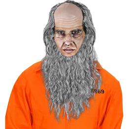 Peluca anciano con barba y gafas