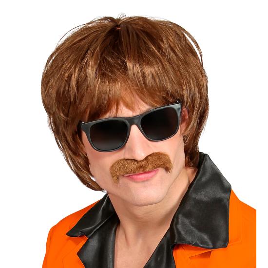 Peluca años 60 con bigote – Estilo retro para disfraces originales | Widmann