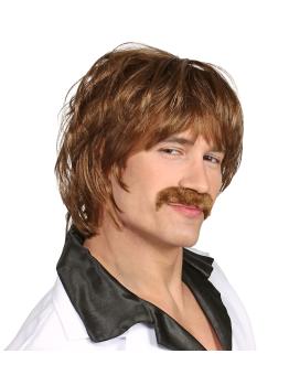 Peluca años 60 con bigote – Estilo retro para disfraces originales | Widmann