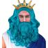Peluca, Barba y Bigote Rey del Mar – Color Turquesa