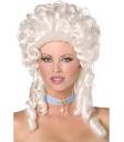 Peluca barroca color plata para mujer