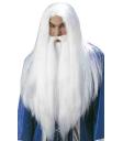 Peluca Blanca de Mago Con Barba .