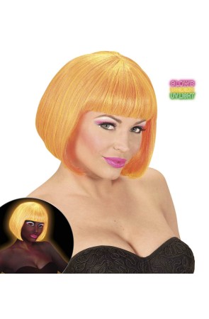Peluca Cabaret Naranja Mixta Naranja y Amarilla Fluorescente .