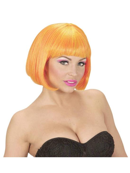 Peluca Cabaret Naranja Mixta Naranja y Amarilla Fluorescente .
