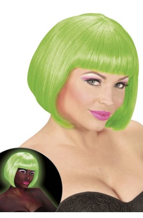 Peluca Cabaret Verde Fluorescente