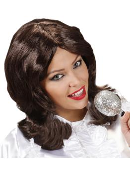 Peluca Cantante años 70 Abba Castaña
