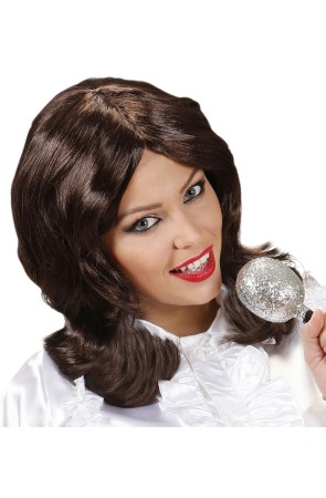 Peluca Cantante años 70 Abba Castaña