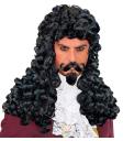 Peluca capitán Garfio con perilla y bigote