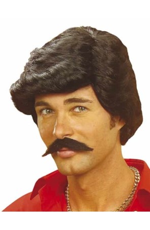 Peluca Casanova Negra con Bigote ..