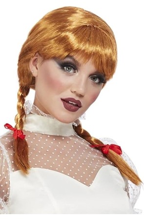 Peluca Coletas Muñeca Porcelana