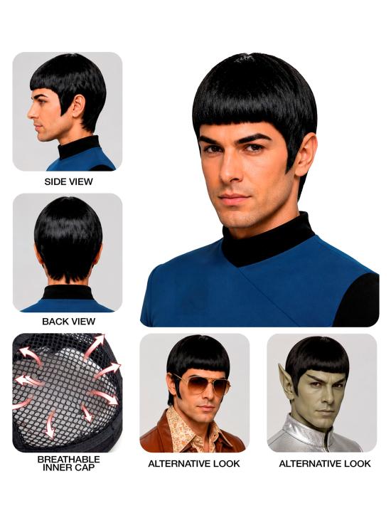 Peluca Comandante Star Trek Negra en Caja