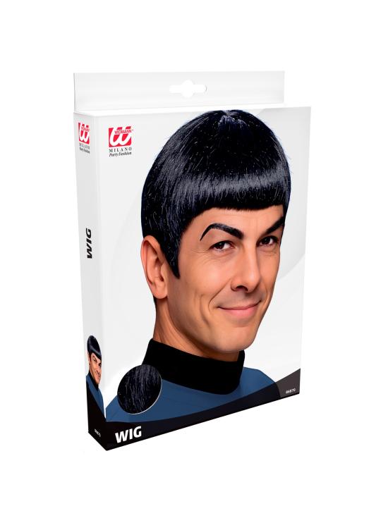Peluca Comandante Star Trek Negra en Caja