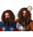 Peluca con barba Vikingo Castaño