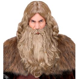 Peluca con Barba y Bigote de Vikingo