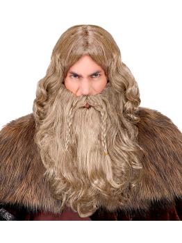 Peluca con Barba y Bigote de Vikingo