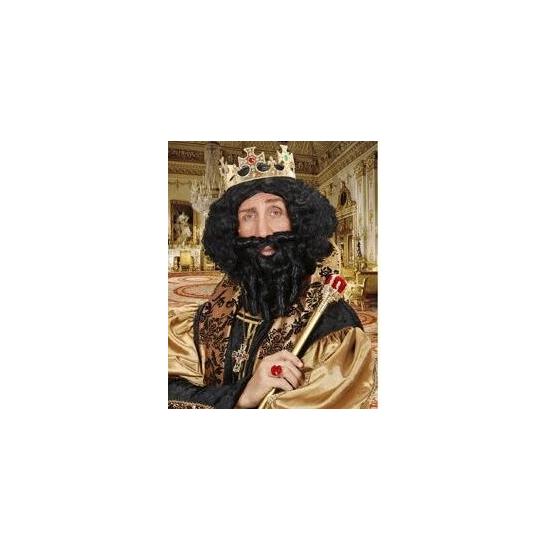 Peluca con barba y tirabuzones negra Peluca con barba y tirabuzones negra