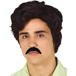 Peluca con Bigote Estilo “Narcotraficante” – Inspiración Años 80