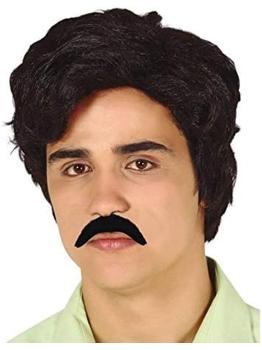 Peluca con Bigote Estilo “Narcotraficante” – Inspiración Años 80