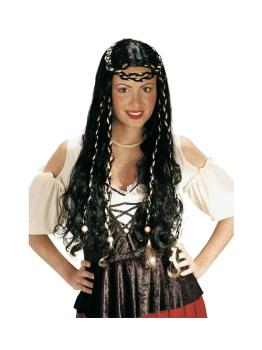 Peluca Dama Medieval Morena.