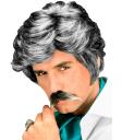 Peluca de Casanova Gris con Bigote
