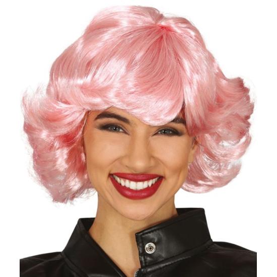 Peluca de Frenchy de Grease, Rosa Económica Peluca de Frenchy de Grease, Rosa Económica