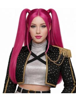 💖 Peluca de Guerrera K-Pop Mira Rosa