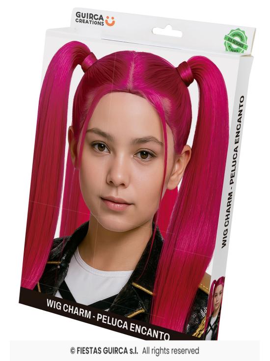 💖 Peluca de Guerrera K-Pop Mira Rosa