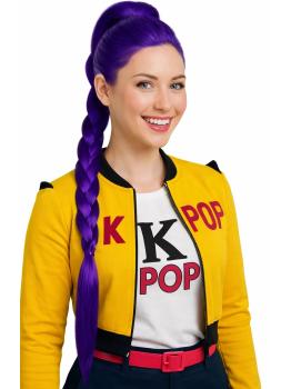 💜 Peluca de Guerrera K-Pop Rumi con Trenza Mística