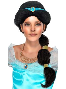 Peluca de Jasmin Aladdin infantil