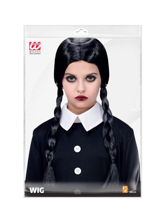 Peluca de Miércoles Addams infantil