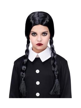Peluca de Miércoles Addams infantil