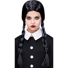 Peluca de Miércoles Addams infantil