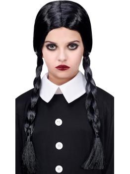 Peluca de Miércoles Addams infantil