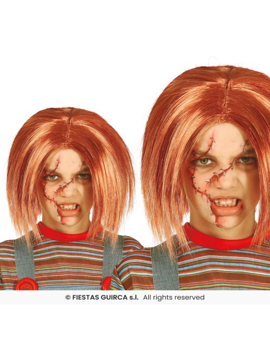 Peluca de Muñeco Asesino Infantil estilo Chucky – Peluca Pelirroja Halloween