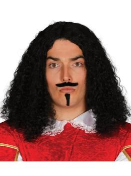 Peluca de época con Bigote Garfio