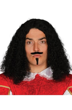 Peluca de época con Bigote Garfio