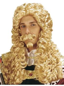 Peluca de Época Rubia con Bigote y Perilla ..