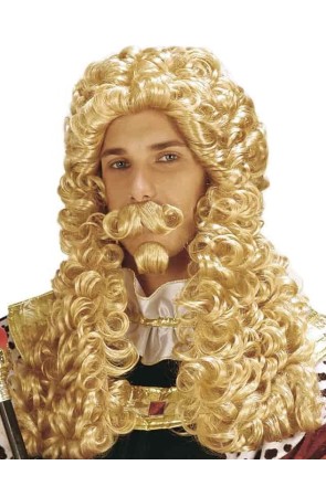 Peluca de Época Rubia con Bigote y Perilla ..