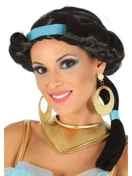 Peluca de princesa Jasmine adulta