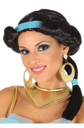 Peluca de princesa Jasmine adulta