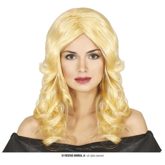 Peluca de rizos largos rubia Peluca de rizos largos rubia