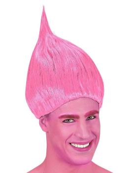 Peluca de troll Rosa .