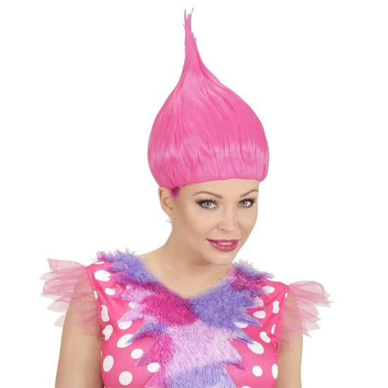 Peluca de troll Rosa .