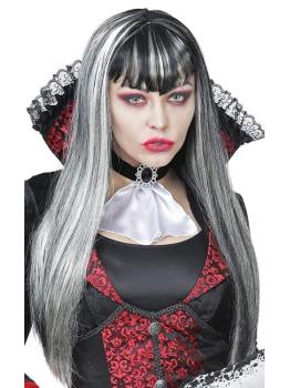 Peluca de Vampira Negra y Blanca