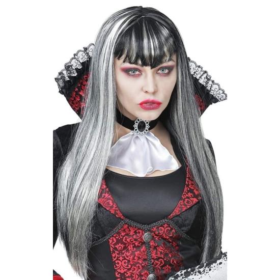 Peluca de Vampira Negra y Blanca Peluca de Vampira Negra y Blanca
