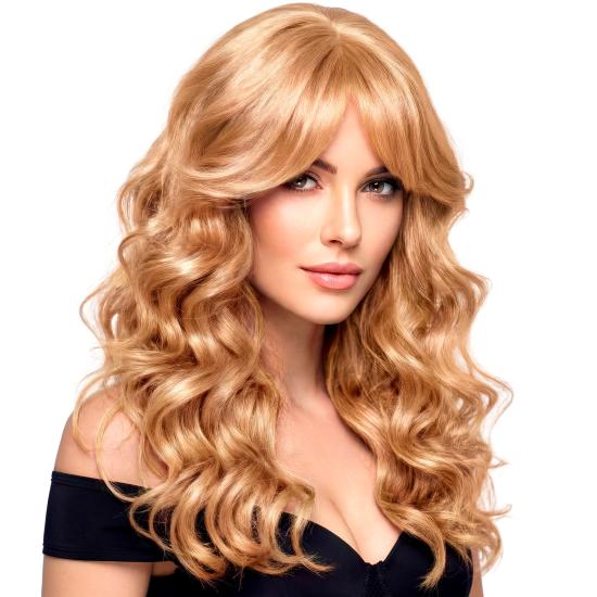 Peluca Larga Rizada Glamour Mujer | Peluca Ondulada Realista para Carnaval y Cosplay