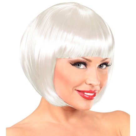 Peluca Disfraz Cabaret Color Blanca.