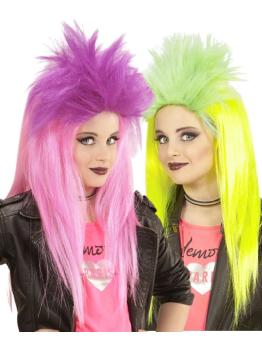 Peluca disfraz Punky Fluorescente