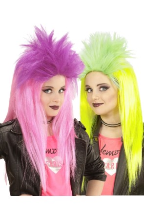 Peluca disfraz Punky Fluorescente